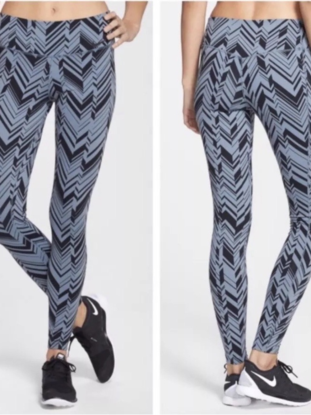 Nike Dri-FIT Legendary Freeze Frame Tight Leggings Medium Gray Black 29”
